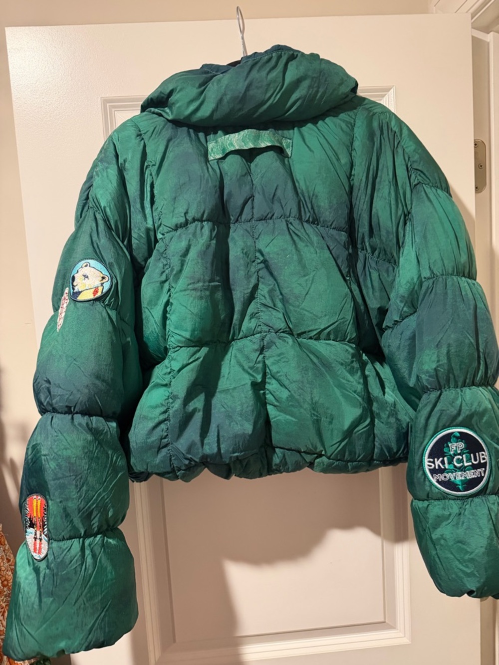 FP Movement by Free People Green Patchwork Puffer with Embroidered Patches 🔥 - Picture 7 of 7